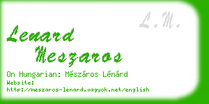 lenard meszaros business card