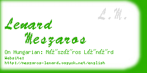 lenard meszaros business card